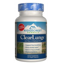 Трави Ridgecrest Herbals Комплекс для Підтримки Легких, Екстра Сила, Clear Lungs, Rid (RDH-00156)