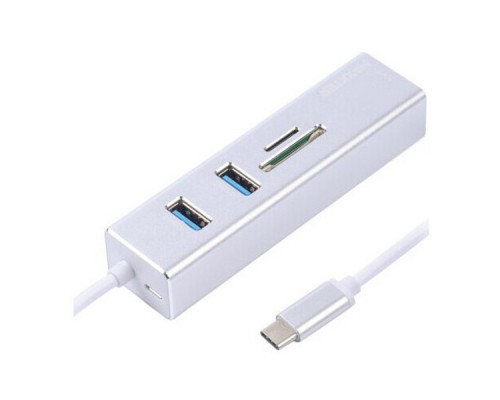 Концентратор Maxxter USB to Gigabit Ethernet, 2 Ports USB 3.0 + microSD/TF card r (NECH-2P-SD-01)