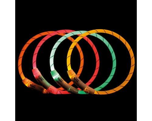 Нашийник для тварин Trixie світиться з USB M-L 45 см/7 мм зелений (4053032127012)