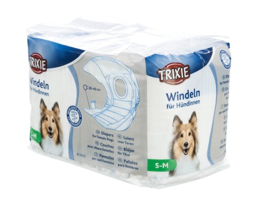 Підгузки для тварин Trixie для собак (сучок) S-M 28-40 см 12 шт (4011905236322)