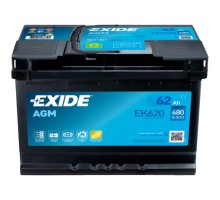 Акумулятор автомобільний EXIDE START-STOP AGM 62Ah Ев (-/+) (EK620)