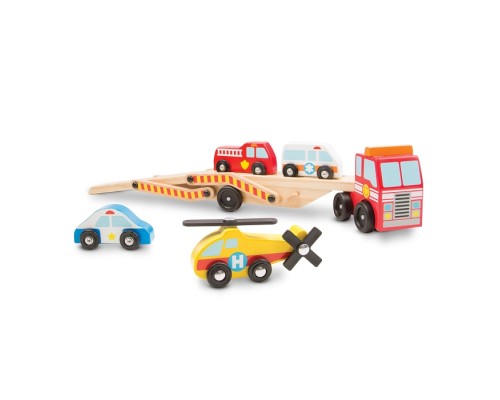 Ігровий набір Melissa&Doug Дерев'яний аварійний перевізник-трейлер (MD14610)