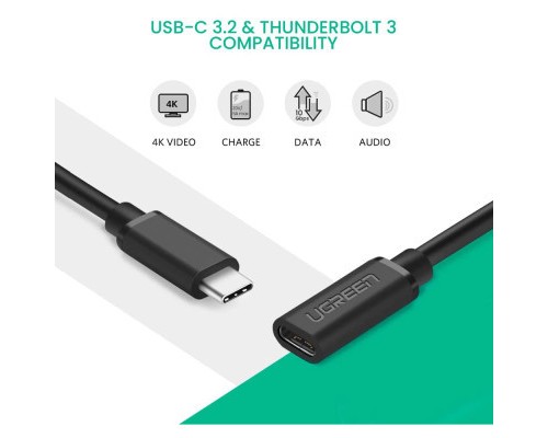 Дата кабель USB-C to USB-C 1.0m USB 3.1Gen2 100W US353 Black Ugreen (10387)