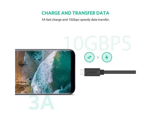 Дата кабель USB-C to USB-C 1.0m USB 3.1Gen2 100W US353 Black Ugreen (10387)