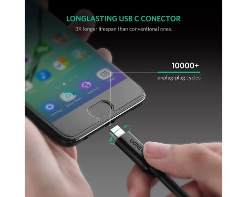 Дата кабель USB-C to USB-C 1.0m USB 3.1Gen2 100W US353 Black Ugreen (10387)