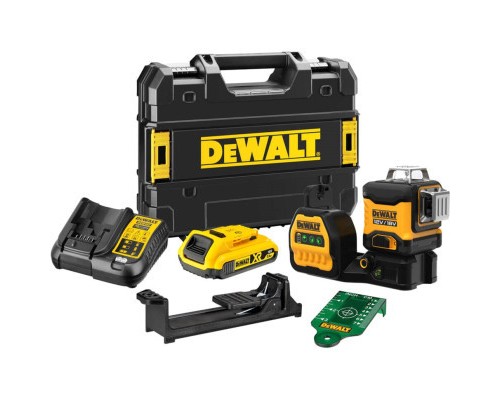 Лазерний нівелір DeWALT лінійний 10.8/12/18В XR Li-Ion, зелений промінь, 1x2Ah 18V, TSTAK (DCE089D1G18)