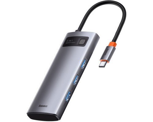 Концентратор Baseus USB3.1 Type-C to USB Type C PD 100W/HDMI 4K 60 Hz/3*USB 3.2 Gen1/ 5in1 (CAHUB-CX0G)