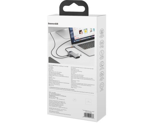 Концентратор Baseus USB3.1 Type-C to USB Type C PD 100W/HDMI 4K 60 Hz/3*USB 3.2 Gen1/ 5in1 (CAHUB-CX0G)