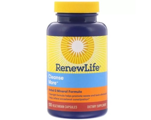 Трави Renew Life Комплекс Детоксикація (Засіб від Запору), Cleanse More, 100 (REN-53469)