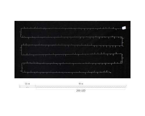 Гірлянда Delux STRING С 200 LED 10m білий/прозорий IP20 (90017982)
