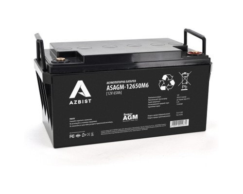 Батарея до ДБЖ AZBIST 12V 65 Ah Super AGM (ASAGM-12650M6) 