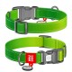 Нашийник для тварин WAUDOG Nylon Mono з QR паспортом, пластиковий фастекс S салатовий (52095)