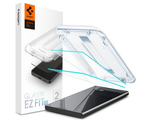 Скло захисне Spigen Samsung Galaxy S24 Ultra tR EZ Fit HD (2 Pack) (AGL07495)
