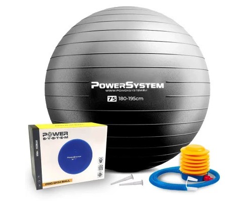 М'яч для фітнесу Power System PS-4013 O75 cm PRO Gymball Black (4013BK-0) М'яч для фітнесу Power System PS-4013 O75 cm PRO Gymball Black (4013BK-0)