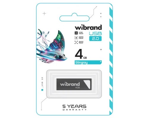 USB флеш накопичувач Wibrand 4GB Stingray Grey USB 2.0 (WI2.0/ST4U5G) 