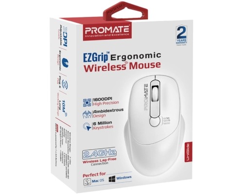 Мишка Promate UniGlide Wireless White (uniglide.white)