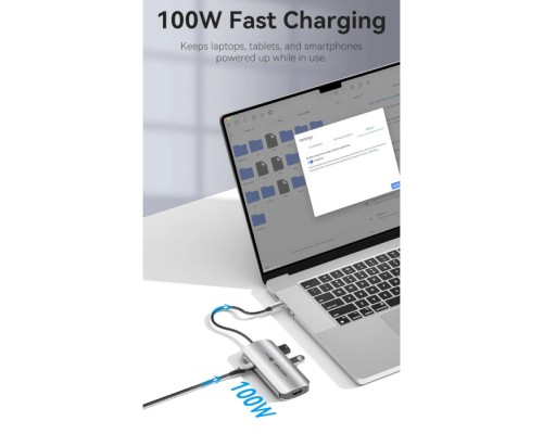 Концентратор Vention USB 3.1 Type-C to HDMI 4K60Hz/USB 3.0x3/PD 100W 5-in-1 (TQDHB)