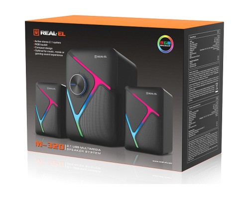 Акустична система REAL-EL M-320 Black (EL121300014) 