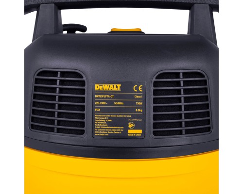 Пилосос будівельний DeWALT 750 Вт, шланг 2.1 м, 23л (DXV23PLPTA-QT)