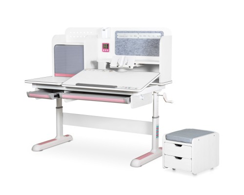 Парта Mealux Winnipeg Multicolor Plus WG Pink (BD-630 WG+PN з тумбою)