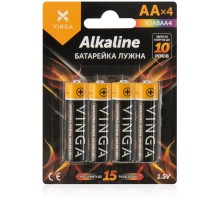 Батарейка AA LR6 Alkaline 4pcs Blister Vinga (VJABAA4) 