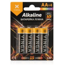 Батарейка AA LR6 Alkaline 4pcs Blister Vinga (VJABAA4)