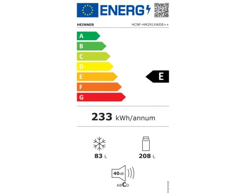 Холодильник HEINNER HCNF-HM291XWDE++