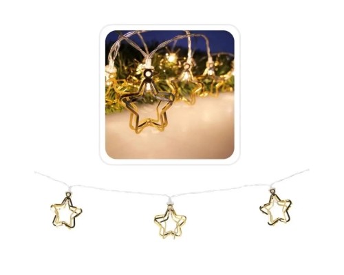 Гірлянда Chomik Зірки 3D 1.65 м 10 LED Теплий білий (5900779854109)