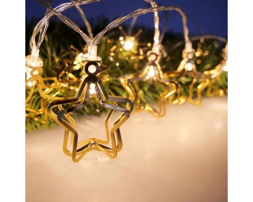 Гірлянда Chomik Зірки 3D 1.65 м 10 LED Теплий білий (5900779854109)
