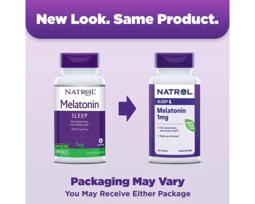 Амінокислота Natrol Мелатонін, 1 мг, Melatonin, 90 таблеток (NTL-00465)