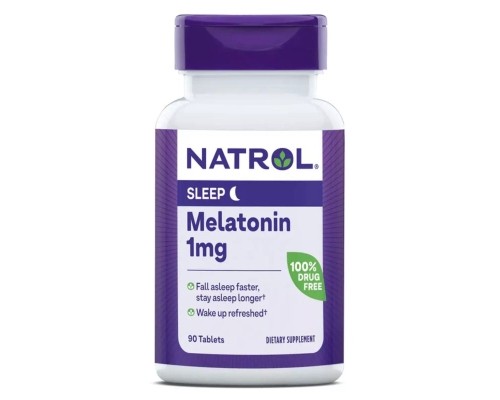 Амінокислота Natrol Мелатонін, 1 мг, Melatonin, 90 таблеток (NTL-00465)