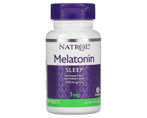 Амінокислота Natrol Мелатонін, 1 мг, Melatonin, 90 таблеток (NTL-00465)