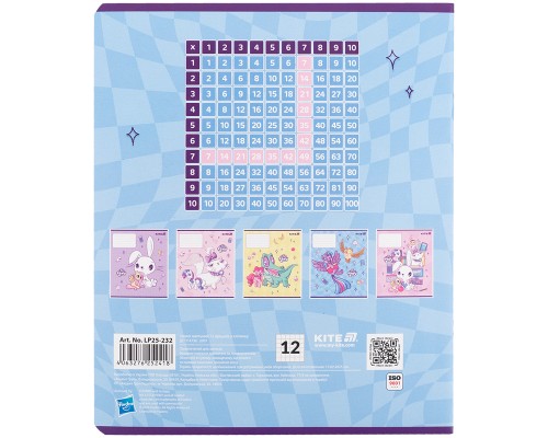 Зошит Kite My Little Pony, 12 аркушів, клітинка (LP25-232)