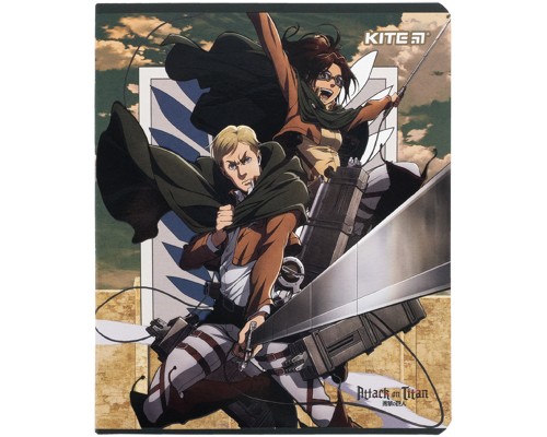 Зошит Kite Attack on Titan, 24 аркуші, клітинка (AT24-238)