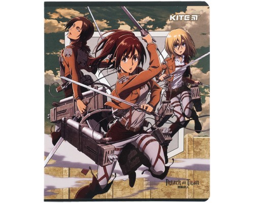 Зошит Kite Attack on Titan, 24 аркуші, клітинка (AT24-238)