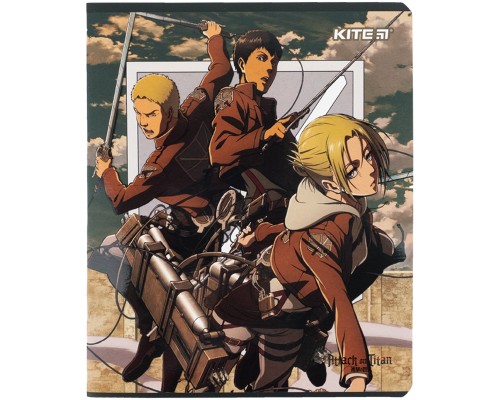 Зошит Kite Attack on Titan, 24 аркуші, клітинка (AT24-238)