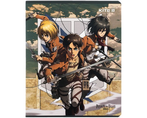 Зошит Kite Attack on Titan, 24 аркуші, клітинка (AT24-238)