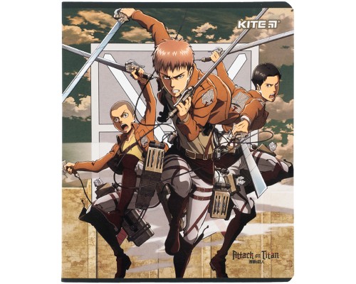 Зошит Kite Attack on Titan, 24 аркуші, клітинка (AT24-238)