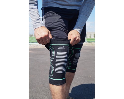 Фіксатор коліна PowerPlay PP-4099 Knee SupportЧорно/Зелені L/XL (PP_4099_L/XL_Bl/Green)