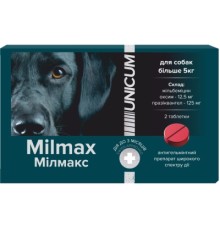 Таблетки для тварин Unicum Milmax антигельмінтні для собак від 5 кг (4820150209780)