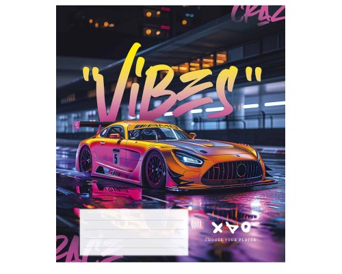 Зошит Школярик Night racers 48 аркушів лінія (048-3452L)