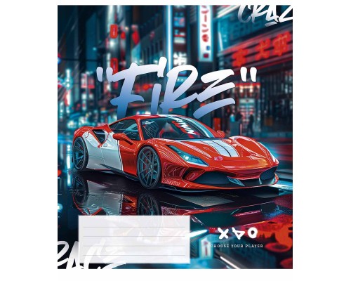 Зошит Школярик Night racers 48 аркушів лінія (048-3452L)