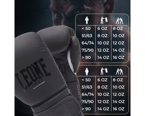 Боксерські рукавички Leone GN059 Black/White 12 унцій (GN059_Bl/White_12oz)