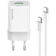Зарядний пристрій ColorWay C101A GaN Mini 20W PD PPS USB-C + USB-A QC4.0 + cable USB-C to USB-C black (CW-CHS062PDC-WT)