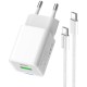 Зарядний пристрій ColorWay C101A GaN Mini 20W PD PPS USB-C + USB-A QC4.0 + cable USB-C to USB-C black (CW-CHS062PDC-WT)