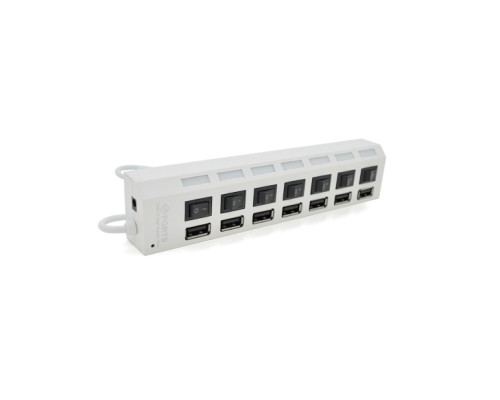 Концентратор Voltronic USB 2.0 to 7xUSB with switches white (YT-H7SHS-W)