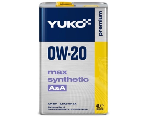 Моторна олива Yuko MAX SYNTHETIC A&A 0W-20 API SP 4л (4823110401514)