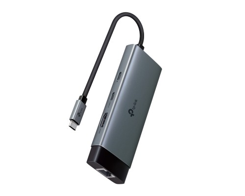 Концентратор TP-Link USB 3.0 6-in-1 2xUSB 3.0 + 1xUSB-C + 1xHDMI + 1xRJ45 + PD 100W (UH6120C)