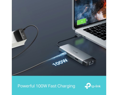 Концентратор TP-Link USB 3.0 6-in-1 2xUSB 3.0 + 1xUSB-C + 1xHDMI + 1xRJ45 + PD 100W (UH6120C)
