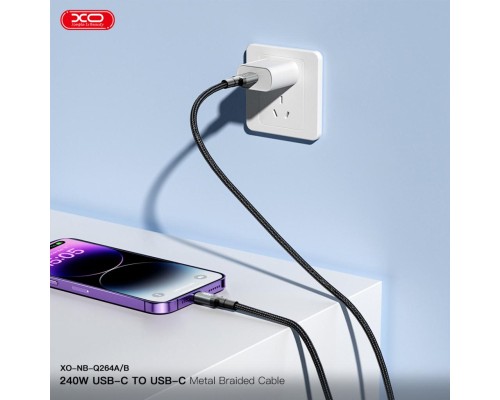 Дата кабель USB-C to USB-C 1.0m 240W black XO (NBQ264A_С_Black)